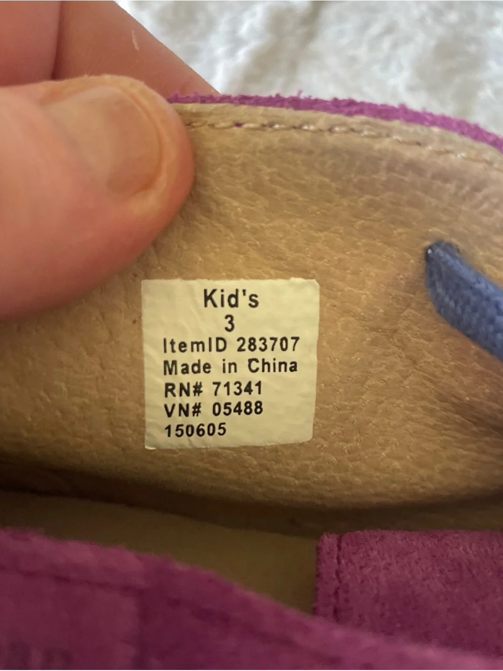 L.L. Bean Kids Fuchsia Suede Desert Boots with Blue and Green Laces